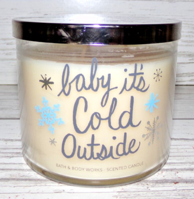 Bath and Body Works Baby Its Cold Outside Fireside 14.5 oz 3 wick Candle NEW