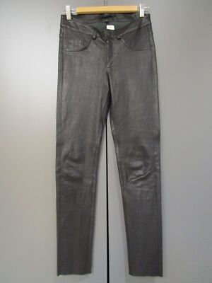 Gallery 122 Lederhose Schwarz Schmal Skinny Taschen Gr S V6-47