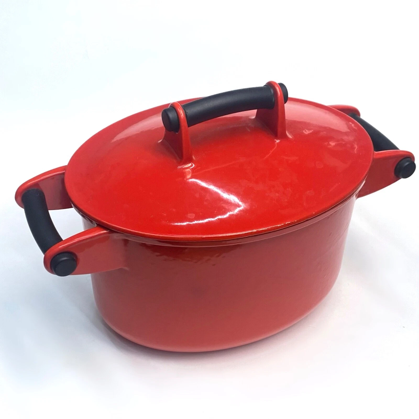 DUTCH OVEN DANSK GRAVES STUDIO CAST IRON Red ENAMEL 4 qt DUTCH OVEN & LID