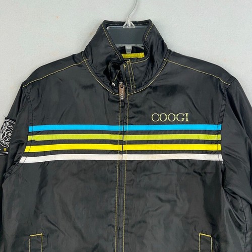 Coogi Jacket Youth Medium Black Yellow Windbreaker Y2K 90s Streetwear Urban Boys - Picture 2 of 16