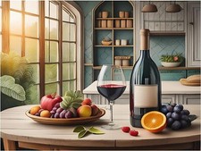 Tile Mural Wine Tasting Vegetables Fruits Kitchen Wall Backsplash Marble Ceramic