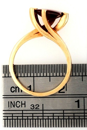 10ct Yellow Gold & Red Spinel Dress Ring Fine Jewellery Band Size L 1/4 - Picture 10 of 11