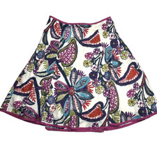 Boden Skirt Floral A Line Colorful AOP Summer Indie Fairy 100 Cotton Skirt 10R