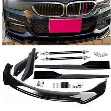 Fits BMW Front Rear Bumper Lip Spoiler Splitter Body Kit Side Skirt Glossy Black