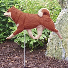 Shiba Inu Outdoor Garden Sign Hand Painted Figure Red