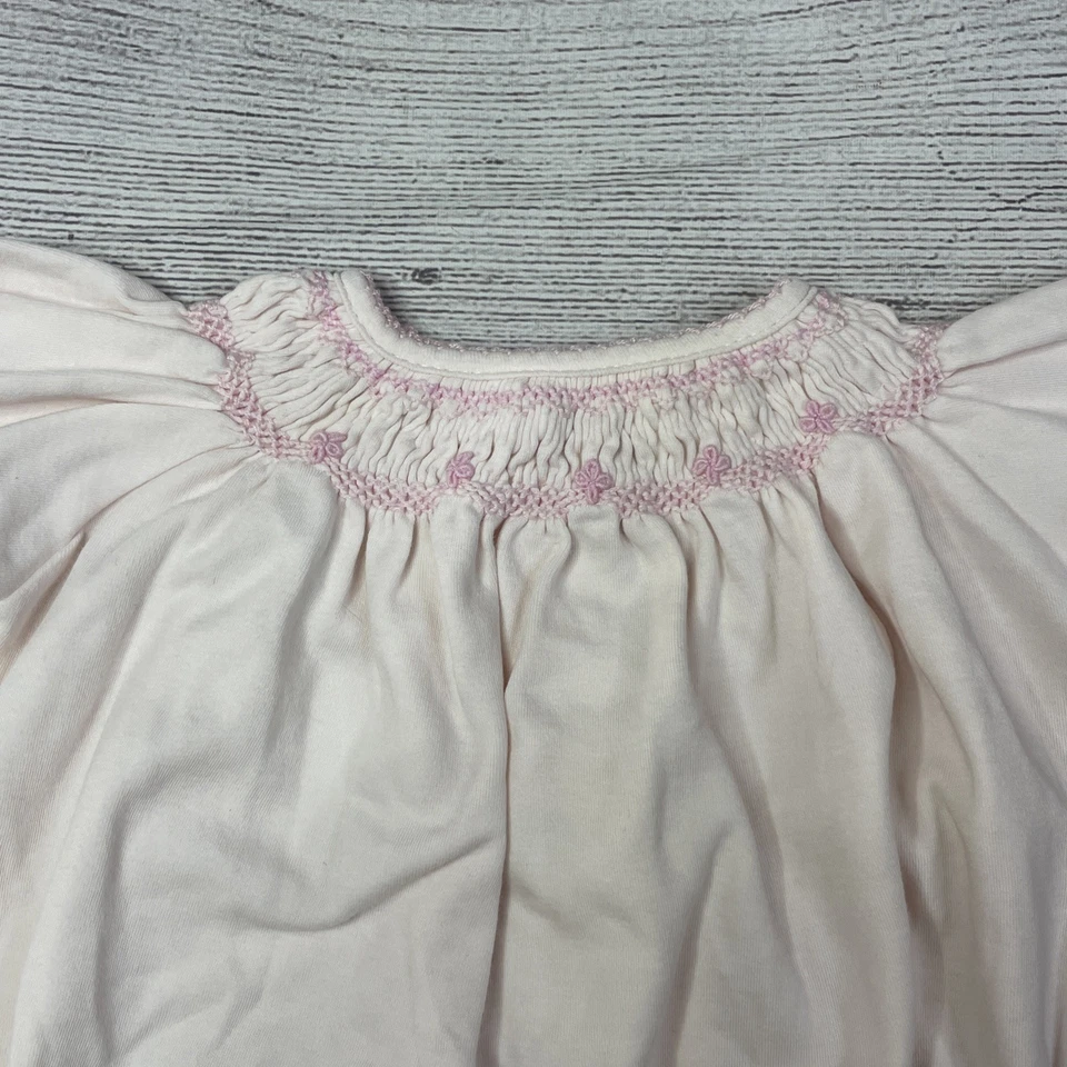 Платье для новорожденного Kissy Kissy Preemie светло-розовое с вышитыми цветами на кнопке - Изображение 3 из 4