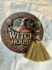 *Mini Witch's Broom/Besom Crown Heart Aventurine, Tourmaline & Amethyst Crystals