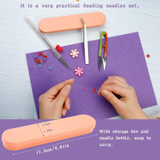 58 Pcs Beading Needles for Jewelry Making, Big Eye Beading Needles Ultra-Thin...