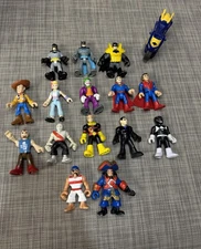 Fisher Price Imaginext Mixed Figure Lot of 15 Plus Motorcycle Bike Toys