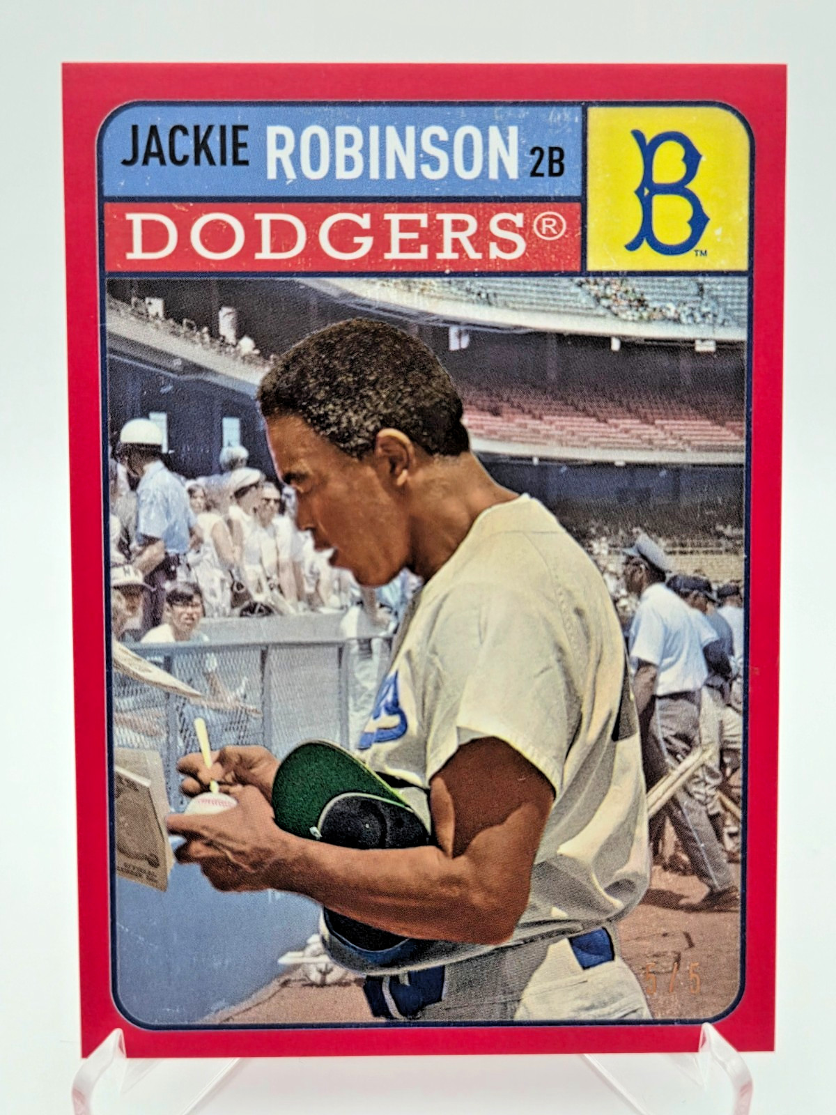 2019 Topps Brooklyn Collection - Jackie Robinson Red 5/5 BOOKEND! Dodgers HOF