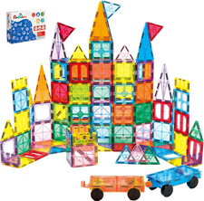Magnetic Building Tiles, 134PCS Large Magnet Building Set,Magnetic Blocks, 3D ST