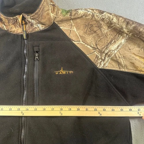 Habit Mens Fleece Jacket XL Realtree Camo hunting Full Zip FJ1229 Anthracite image 4