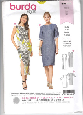 6418 BURDA Style - DRESS w Variations - Sz 10/12/14/16/18/20