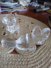 Lisa Larson Crystal Glass Fox & Other Dog Figurine