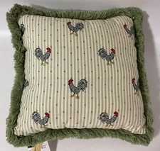 Fashion On 5th For Plow & Hearth Sage Green 18” Rooster Throw Pillow