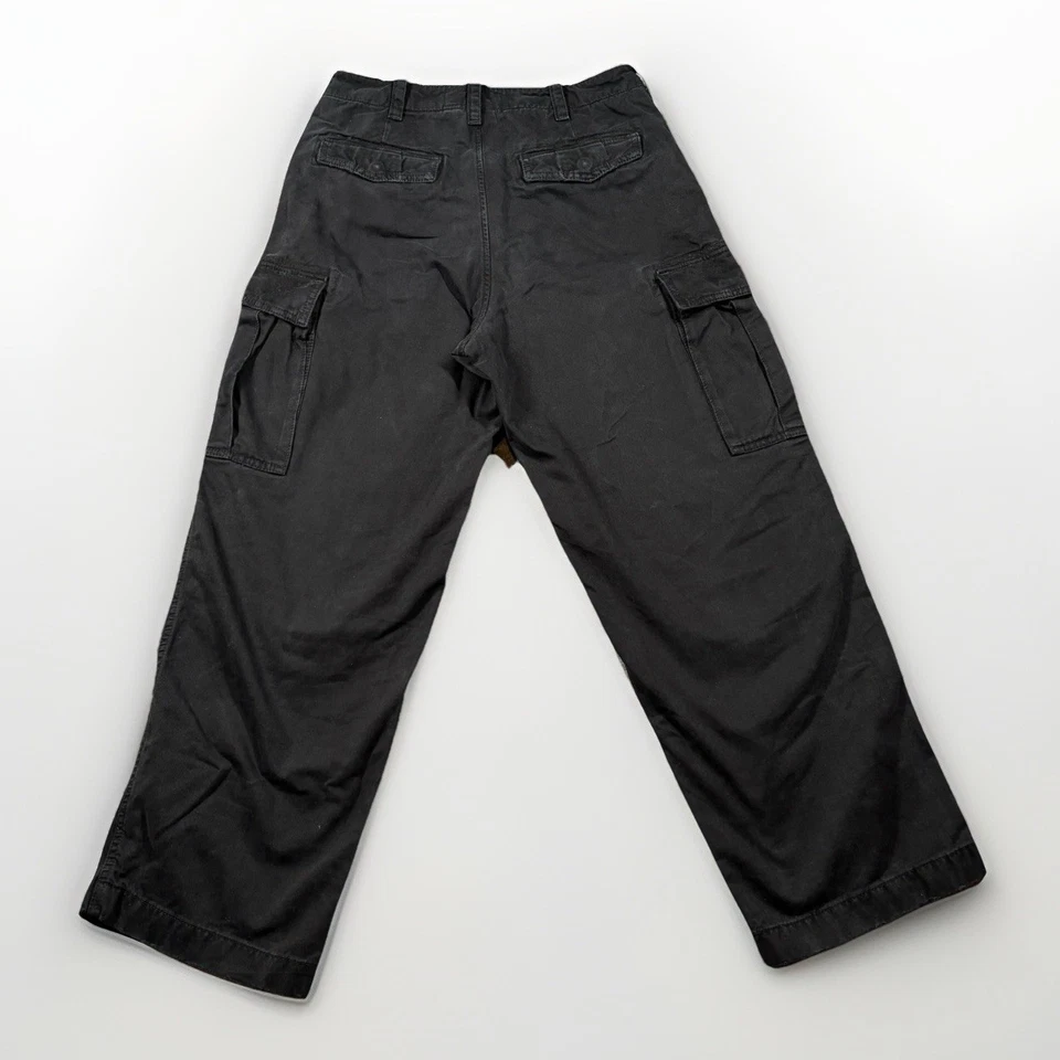 ABERCROMBIE & FITCH HOMBRE ULTRA HOLGADO Negro PANTALONES CARGA 29x30 Y2K Foto 3 de 4