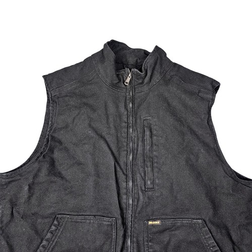 Brahma Mens Size XL Black Insulated Duck Canvas Work Vest Full Zip Pockets - Picture 4 of 8