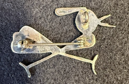 Vintage Indianer Zuni Inlay Roadrunner Vogel Brosche Anstecknadel/Anhänger - Bild 3 von 4