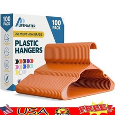 Heavy Duty Plastic Clothes Hangers Non-Slip Space Saving Organizer 100 Pack New