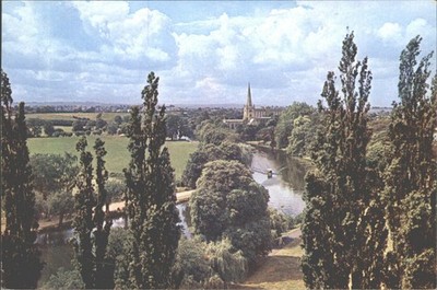 Stratford-upon-Avon Heilige Dreifaltigkeit Kirche Fluss Avon Dixon Postkarte