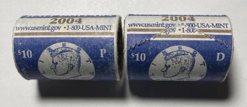 2004-P&D Kennedy Half Dollar Pair BU Rolls