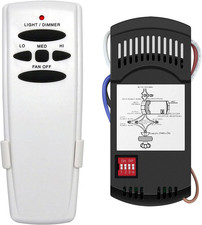 Universal Ceiling Fan Remote Control Kit With Dimmer Replacement For Hampton Bay