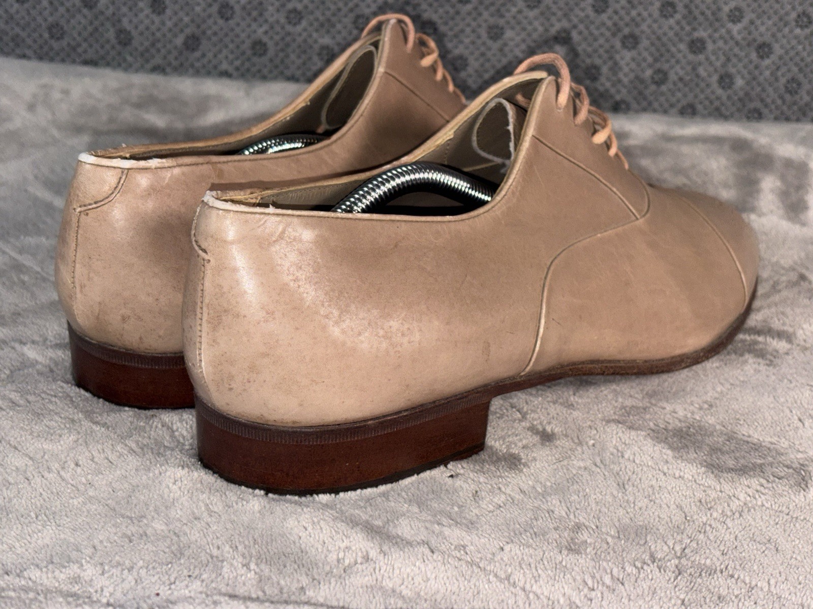 SANDRO MOSCOLONI N.E.W.S. Light Tan Oxford Shoes Leather Men’s Sz 10.5M *RARE* image 2