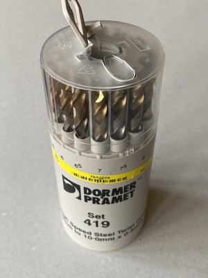 Dormer A096-419 19-teiliges Spiral-HSS Zinnbohrer-Set 1 bis 10 mm
