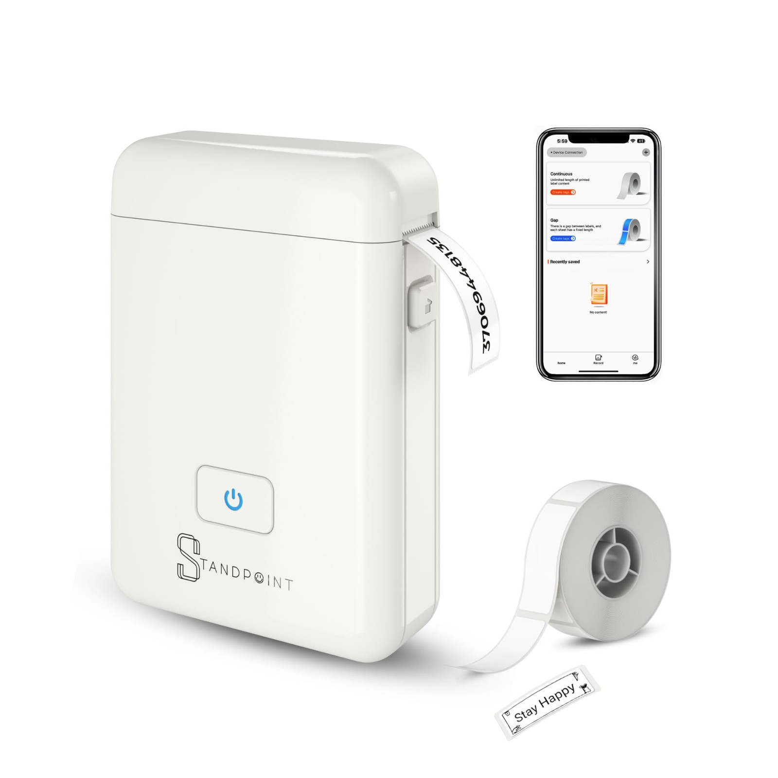 Label Maker Machine with Tape: Portable Bluetooth Thermal Label Printer HP2 f...-image