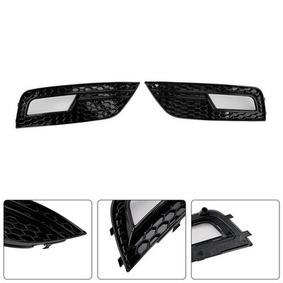 Black Fog Light Cover Grille Für Audi A4 B8.5 2013-2015 Standard Bumper h3