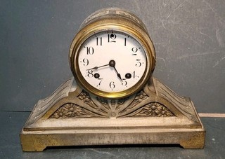 Antique C 1900's Ansonia Spelter Tambour Mantle Clock For Parts Only W/ Parts