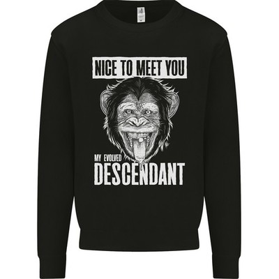 Schimpanse Evolved Descendant Lustig Affe Kinder Sweatshirt Pulli