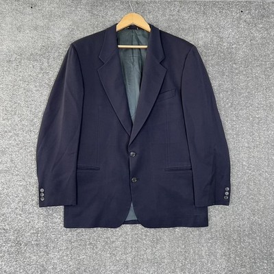 Neiman Marcus Valentino Uomo Men S Navy Blue 100% Wool Blazer Jacket 22.5X30
