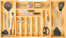 Extra Large Expandable Kitchen Siverware Utensils Drawer Organizer, 19" Deep for