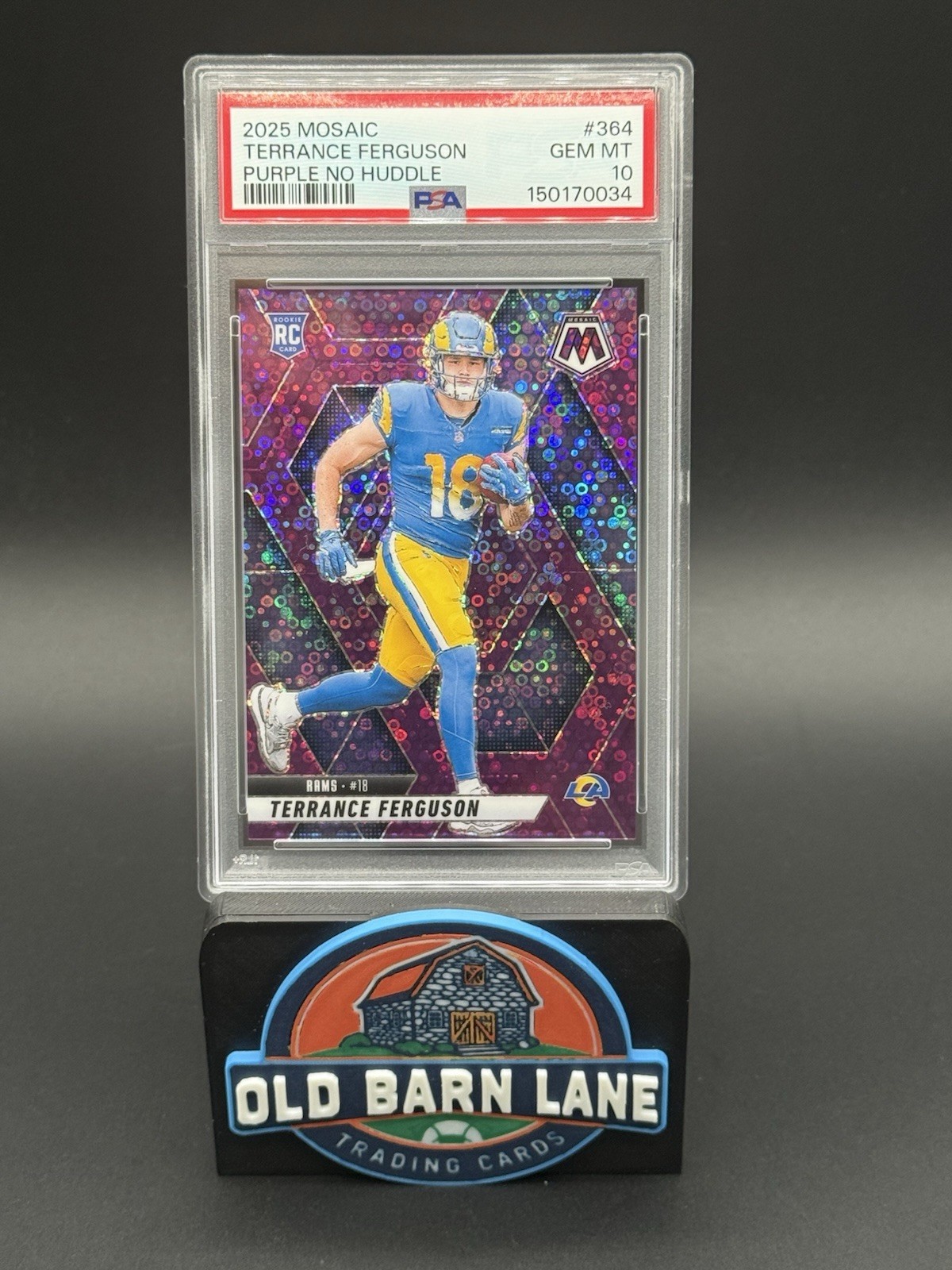 2025 Panini Mosaic - Rookies Terrance Ferguson #364 No Huddle Purple /50 PSA 10!