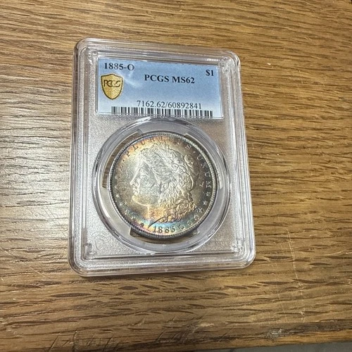 TONED 1885-O Morgan Silver Dollar PCGS MS62 Obv/Rev STUNNER