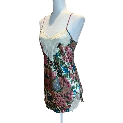 90s Victoria's Secret Gold Label Satin Lace Chemise Nightie Floral S/M Coquette - Picture 5 of 7