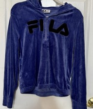 Vintage Fila Velour Tracksuit Jacket - 1/4 Zip Purple Women  s Small