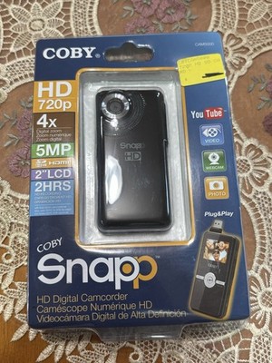 Coby Snapp CAM5000 HD 720p 5MP 4x Zoom 2'' LCD HDMI USB Black