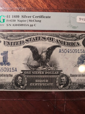 #ad #ad $1 1899 Silver Certificate quot;Black Eaglequot; Fr#230 Napier McClung Very Fine 30 $499.99
