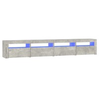 Tv-Schrank Betongrau Mit Led-Beleuchtung 240X35X40 Cm
