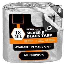 FINISHED SIZE Heavy Duty Poly Tarp 18Mil Waterproof Tarpaulin Canopy Shade Cover