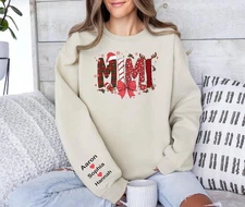 Custom Christmas Mimi Sweatshirt Personalized Children Names Xmas Hoodie Grandma