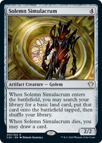 x1 Solemn Simulacrum R MTG Commander 2020 M/NM, English