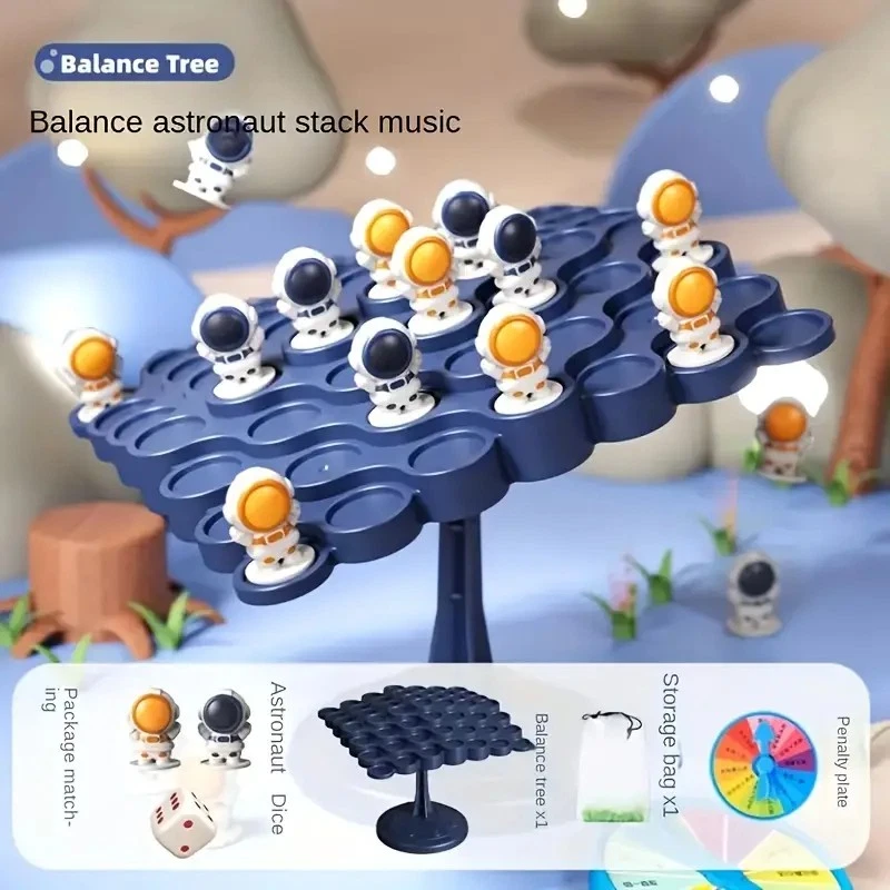 Astronaut Balance Stacking Game Kids Family Party Toy Space Theme Tabletop Fun - Image 2 of 4