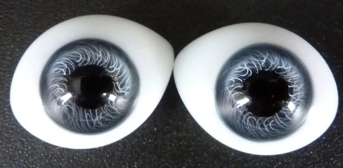 YEUX EN VERRE OVAL REAL BLEU LAGON 12 mm GLASS EYES POUPÉE BJD LATI YELLOW MY