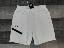 UNDER ARMOUR UA MENS UNSTOPPABLE LOOSE FIT FLEECE SHORTS WHITE MEDIUM NWT