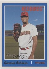 2019 Topps Heritage Minor League Edition Blue 51/99 Genesis Cabrera #156 0t2
