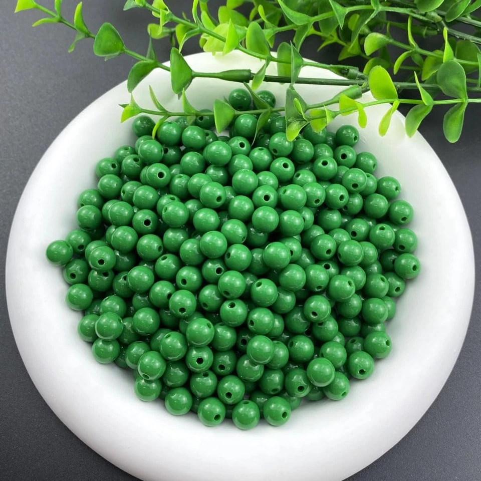 800 Pieces 6mm Acrylic Round Beads Smooth Spacer Plastic Pastel Beads Craft Bead - Image 2 of 4