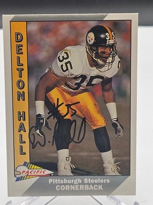 Delton Hall ''#35'' 1991 Pacific #423 Pittsburgh Steelers Signed Autographed Card